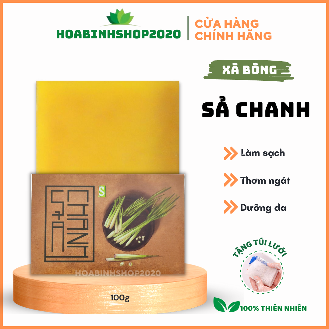 [CHÍNH HÃNG] Xà Phòng Thảo Dược Nghệ Sả Chanh HTX Sinh Dược, xà bông thiên nhiên an lành - 100g