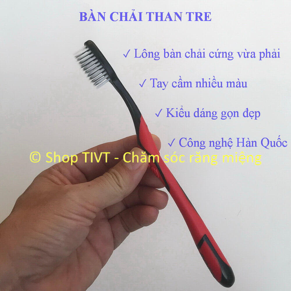 Bàn chải răng độ cứng vừa phải với đầu lông thanh mảnh dễ dàng làm sạch khe kẽ răng, nguyên liệu thân thiện môi trường-TIVT