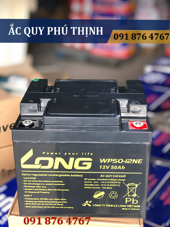 Ắc quy lưu điện long 12v-50ah – wp50-12ne cho ups, inverter