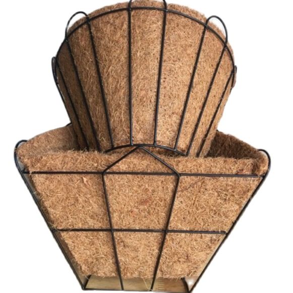 [HCM]Châu Hoa Ốp Tường, Chậu khung sắt, Chậu Móc Treo Xơ Dừa Trồng Được Nhiều Loại Cây Kiểng, Chậu Trang Trí Decor - (Chậu+Lót xơ dừa)