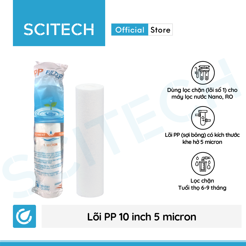 [HCM]Lõi lọc PP 10 inch 5 micron - Lõi số 1 máy lọc nước Nano máy lọc nước RO