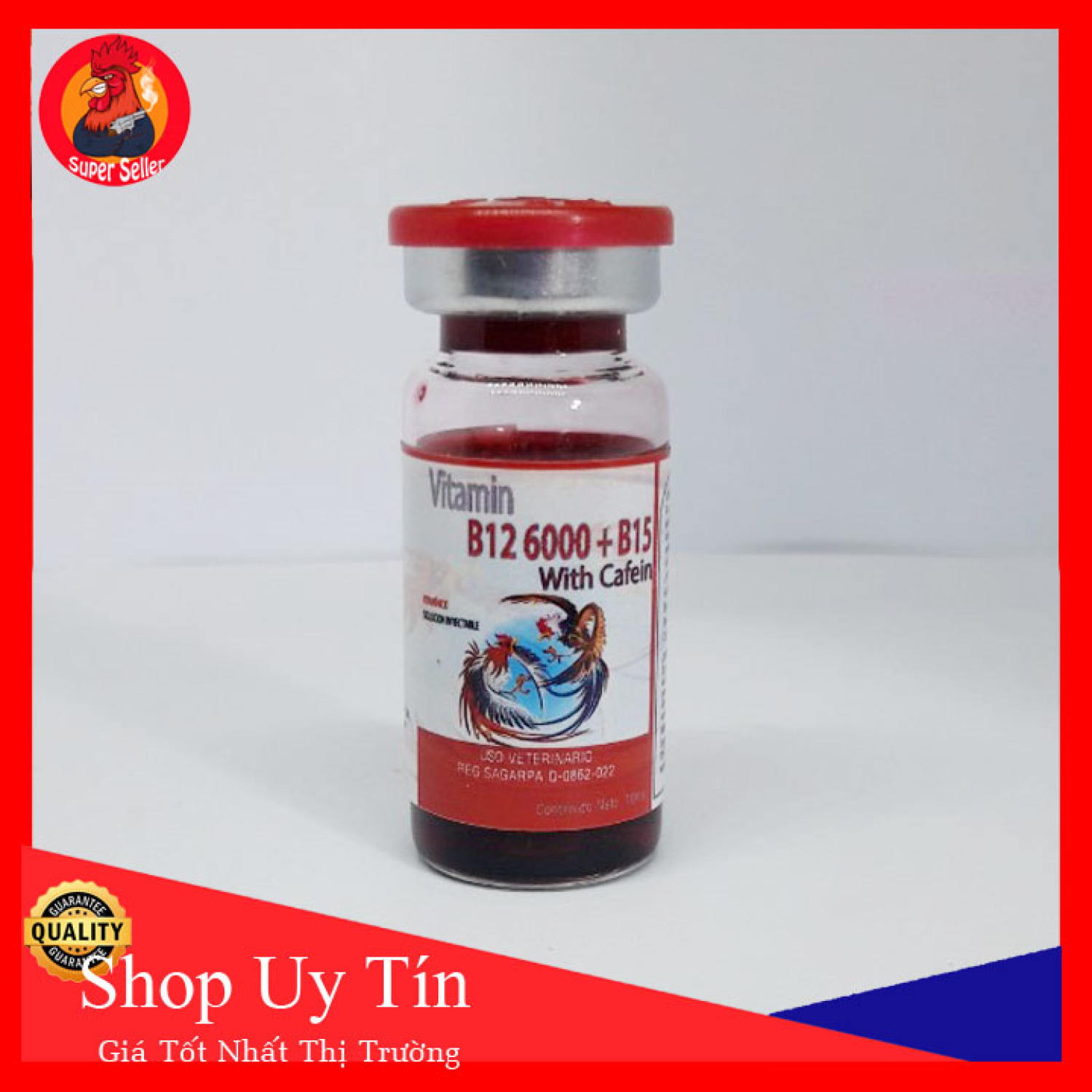 B12 6000 + B15 With Cafein Chai Zin 10ml-Kích Gà Đá Bo Khủng-Dẻo Dai-Trợ Tim Cho Chiến Kê Tăng Sức M