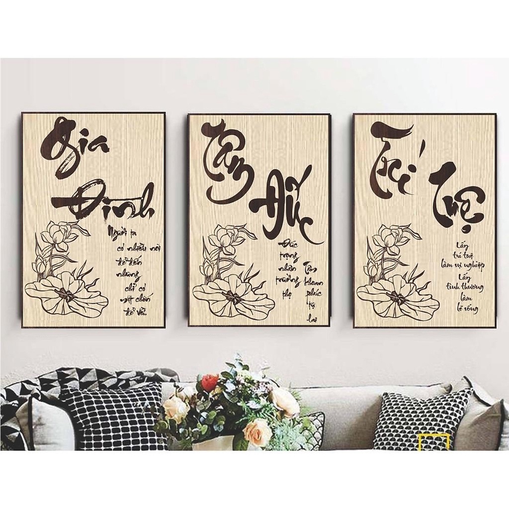 Giảm Giá Tranh Bằng Gỗ Phòng Khách Tranh Thư Pháp Treo Tường Trang Trí Nhà  Cửa, Quà Tặng. Nhận Thiết Kế Theo Yêu Cầu - Beecost