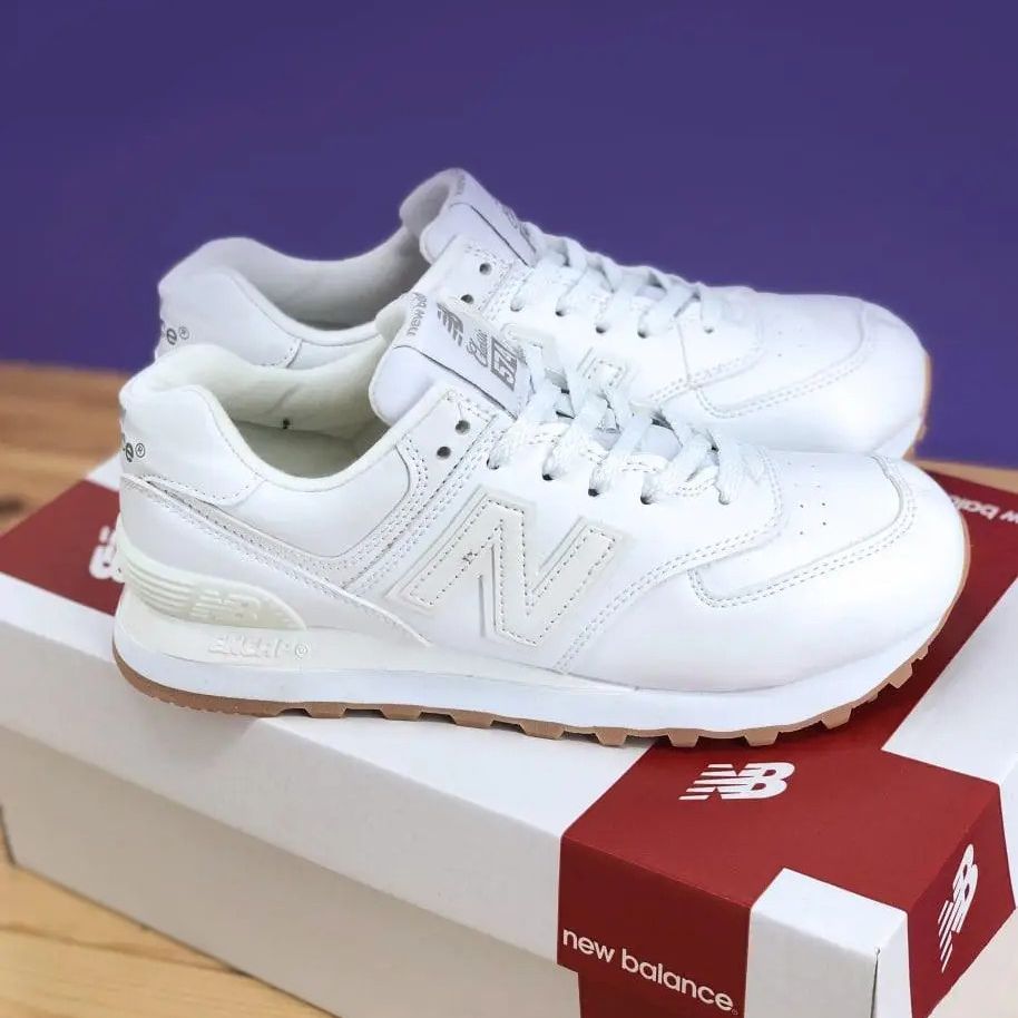 |freeshipmax+tặng vớ| giày sneaker nữ nb 574 trắng đế nâu