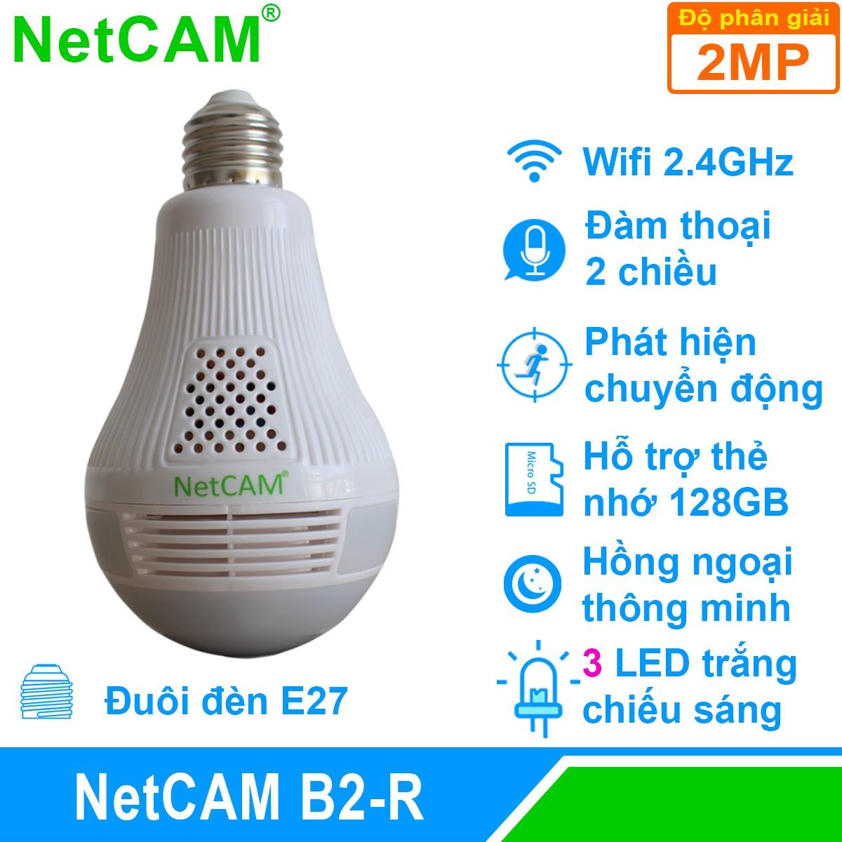 Camera WiFi Quan Sát Toàn Cảnh 360 độ NetCAM B2R / B3R | Hồng ngoại | Ghi hình màu Ban đêm | Báo động qua điện thoại - Hãng phân phối chính thức