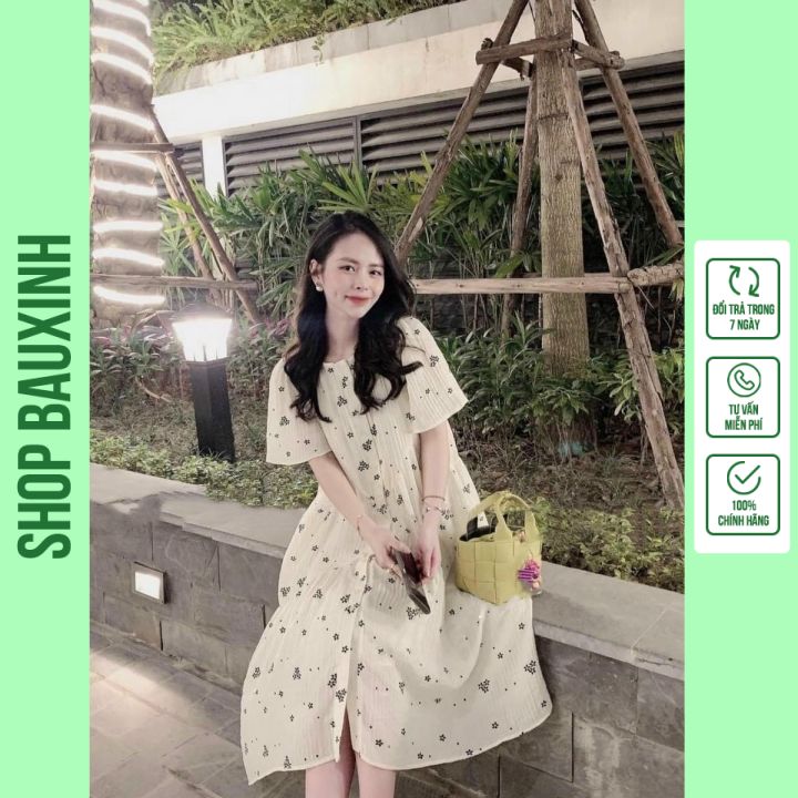 Váy bầu cao cấp chất lụa hàn💕siêu mát siêu mềm siêu mịn💕thiết kế sang chảnh cho mẹ bầu☘️đầm bầu free size 43~68kg