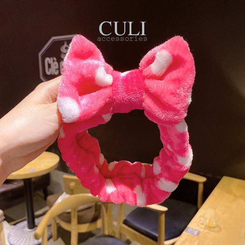 Băng đô cài tóc, Bờm cài tóc nơ chấm bi xinh xắn, ngọt ngào style Hàn Quốc cho nữ