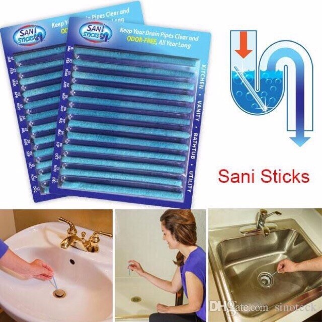 Hộp 12 que thông tắc cống, bồn cầu sani sticks