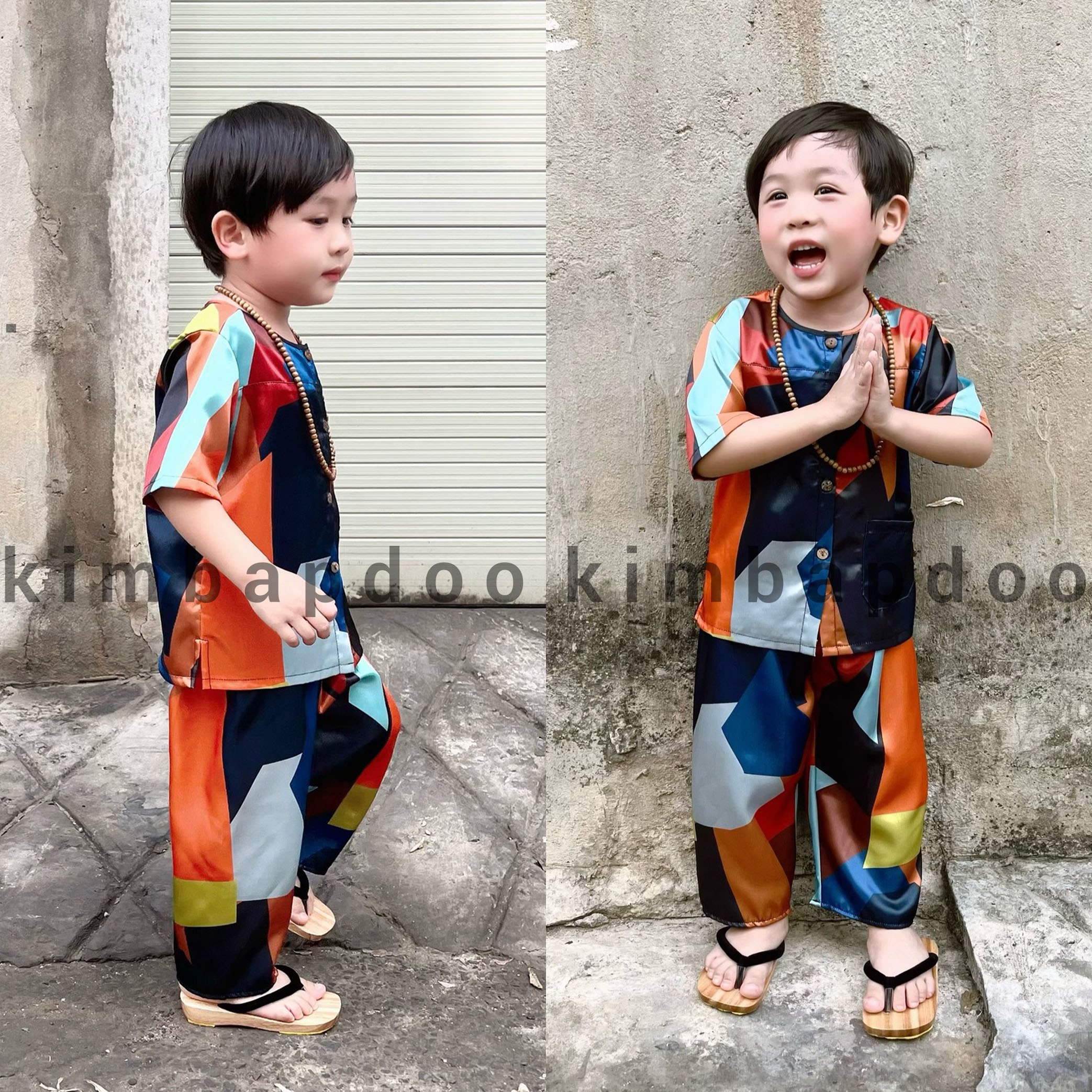 Bà ba hot trend Sư Minh Tuệ cho bé - kimbapdoo bà ba cho bé - bộ quần áo Sư Minh Tuệ cho bé