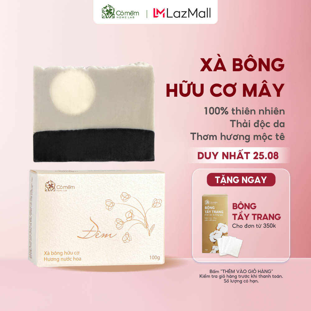 Xà Bông Tắm Và Rửa Mặt Hữu Cơ Hương Nước Hoa An Toàn Cho Da Từ Thiên Nhiên Cỏ Mềm 100g