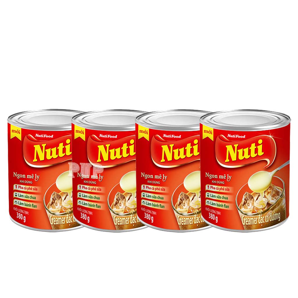 4 Lon Sữa Đặc Có Đường Nuti Lon Đỏ 380g Creamer Dùng Làm Bánh,Pha Cà Phê-THAIANH