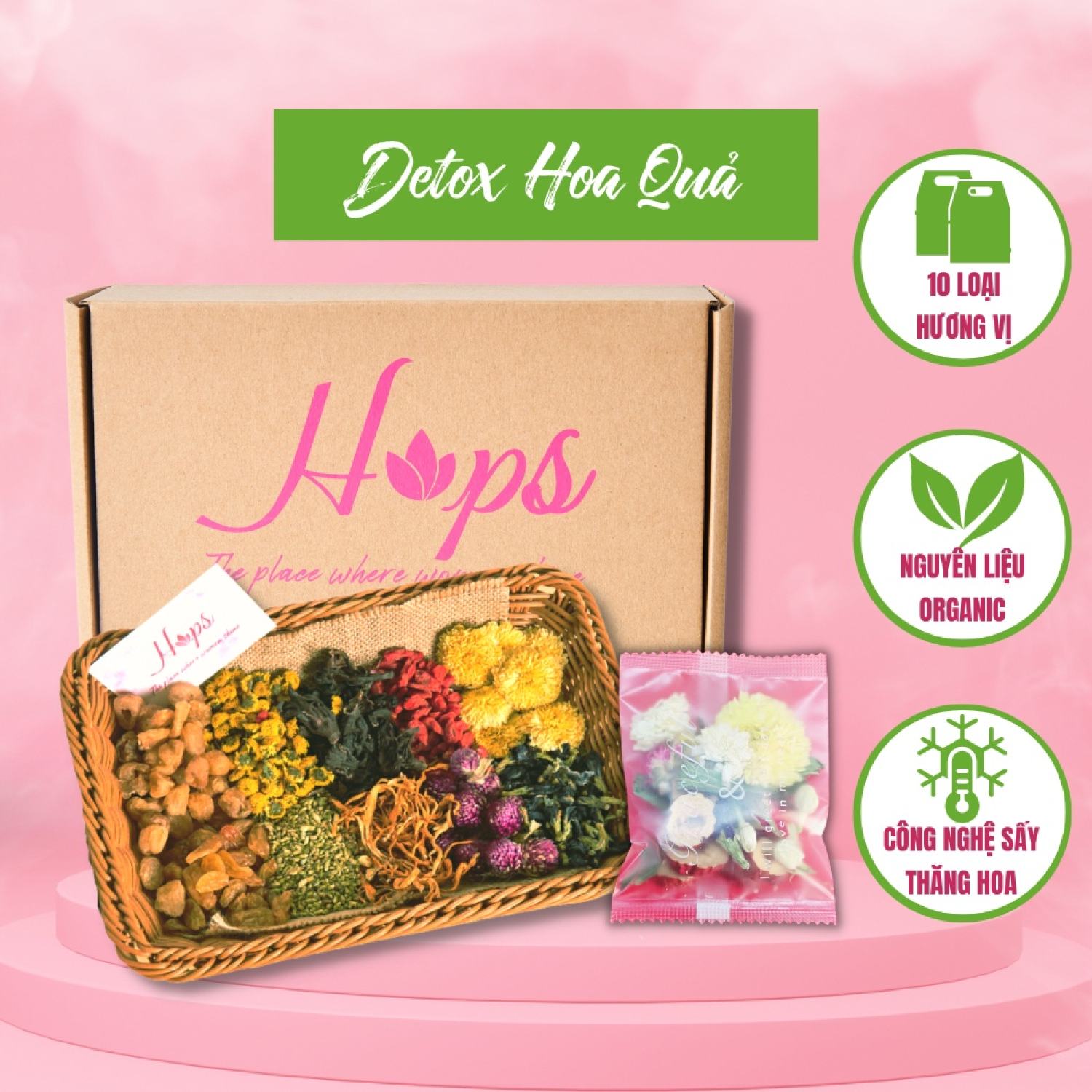 250g Trà detox hoa quả giảm cân, giảm mỡ bụng, thải độc, đẹp da, an thần, thanh lọc, giảm stress