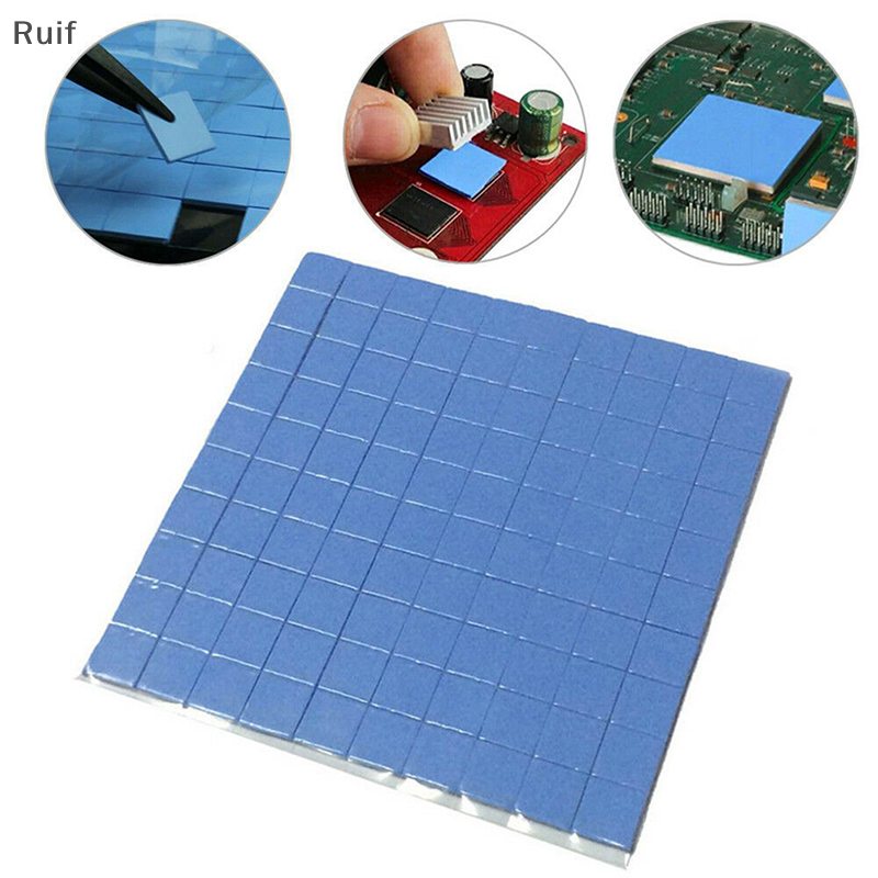 Ruif Miếng Silicon dẫn nhiệt làm mát tản nhiệt CPU GPU 100mm x 100mm x 1mm màu xanh dương