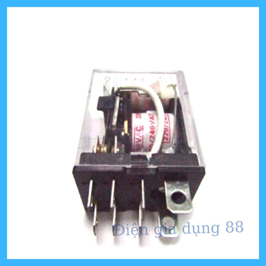 Rơ le trung gian, rơle kiếng 220v 10a 8 chân to, có đế, relay omron