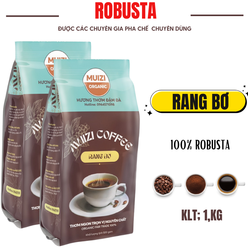 Cà phê hạt nguyên chất, cà phê hạt robusta 100% rang bơ