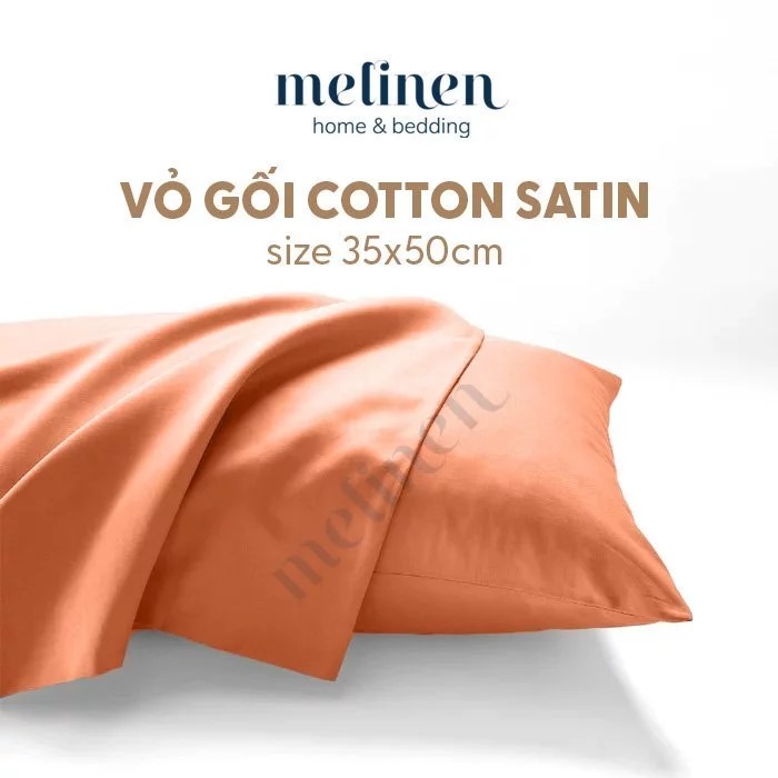 Vỏ gối Cotton Satin Màu Trơn Melinen 35 x 50 cm