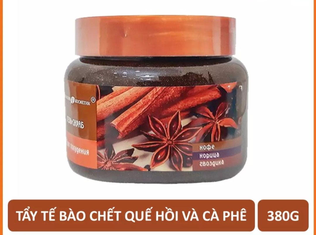 Tẩy tế bào da chết toàn thân Chiết Xuất Quế Hồi Và Cà Phê 380g - làm sạch trắng sáng và săn chắc da