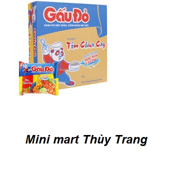 Thùng 30 gói mì Gấu Đỏ hương vị tôm chua cay 63g