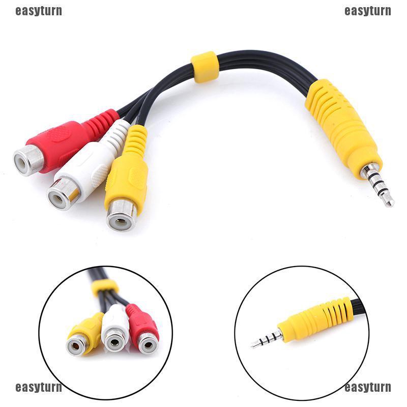 Dây cáp tivi 1 đầu 3.5mm ra 3 đầu cái bông sen av