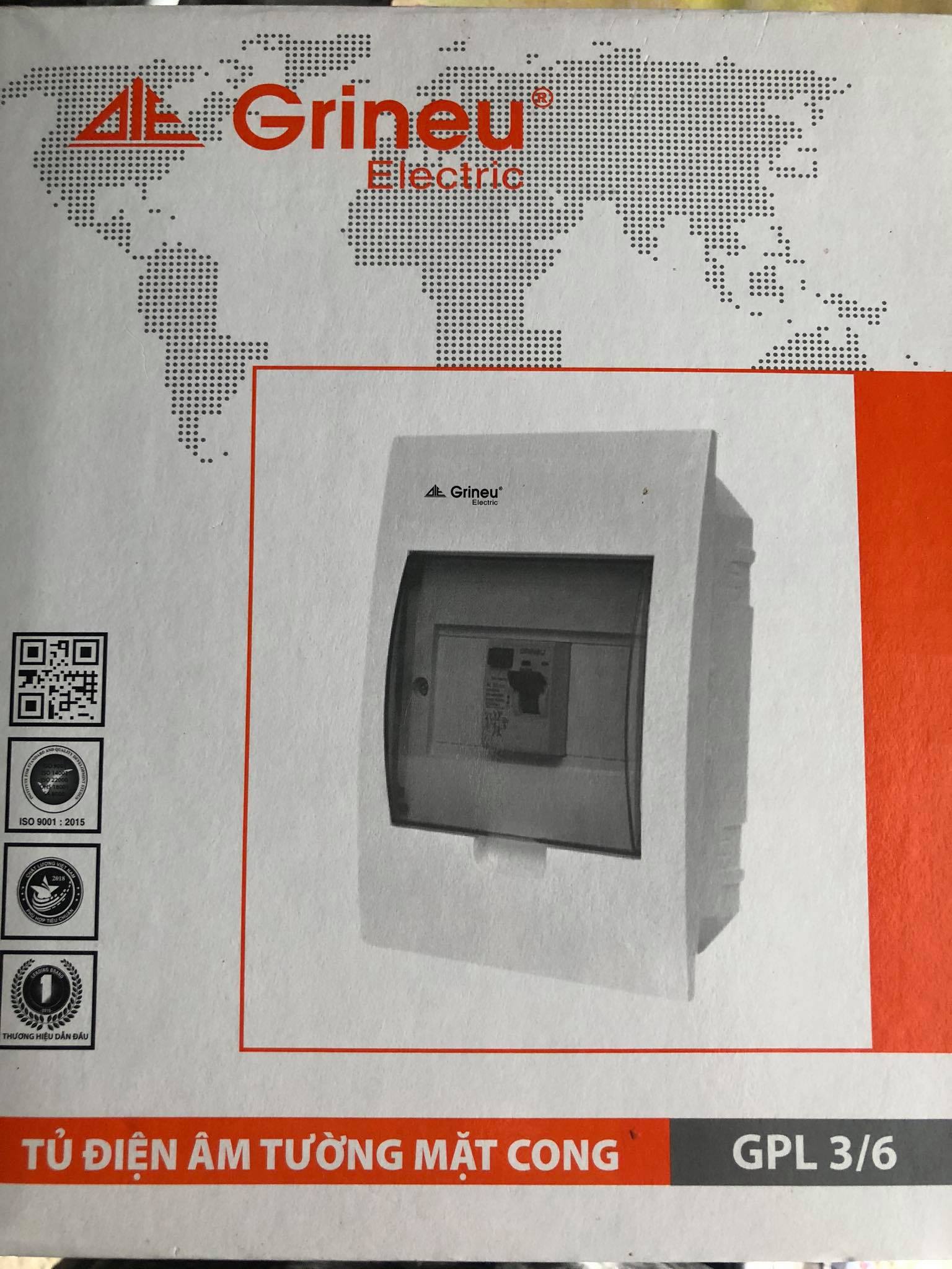 Tủ điện âm tường Grineu 3/6