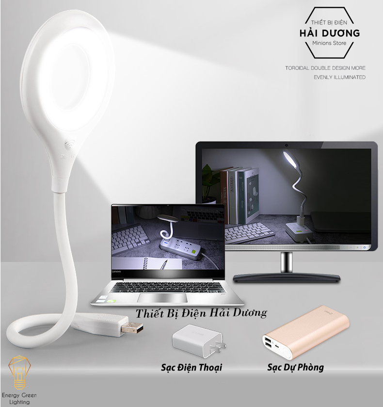 Đèn Bàn Led Decor Thông Minh Chân Cắm USB - Tăng Giảm Ánh Sáng - DB-T12