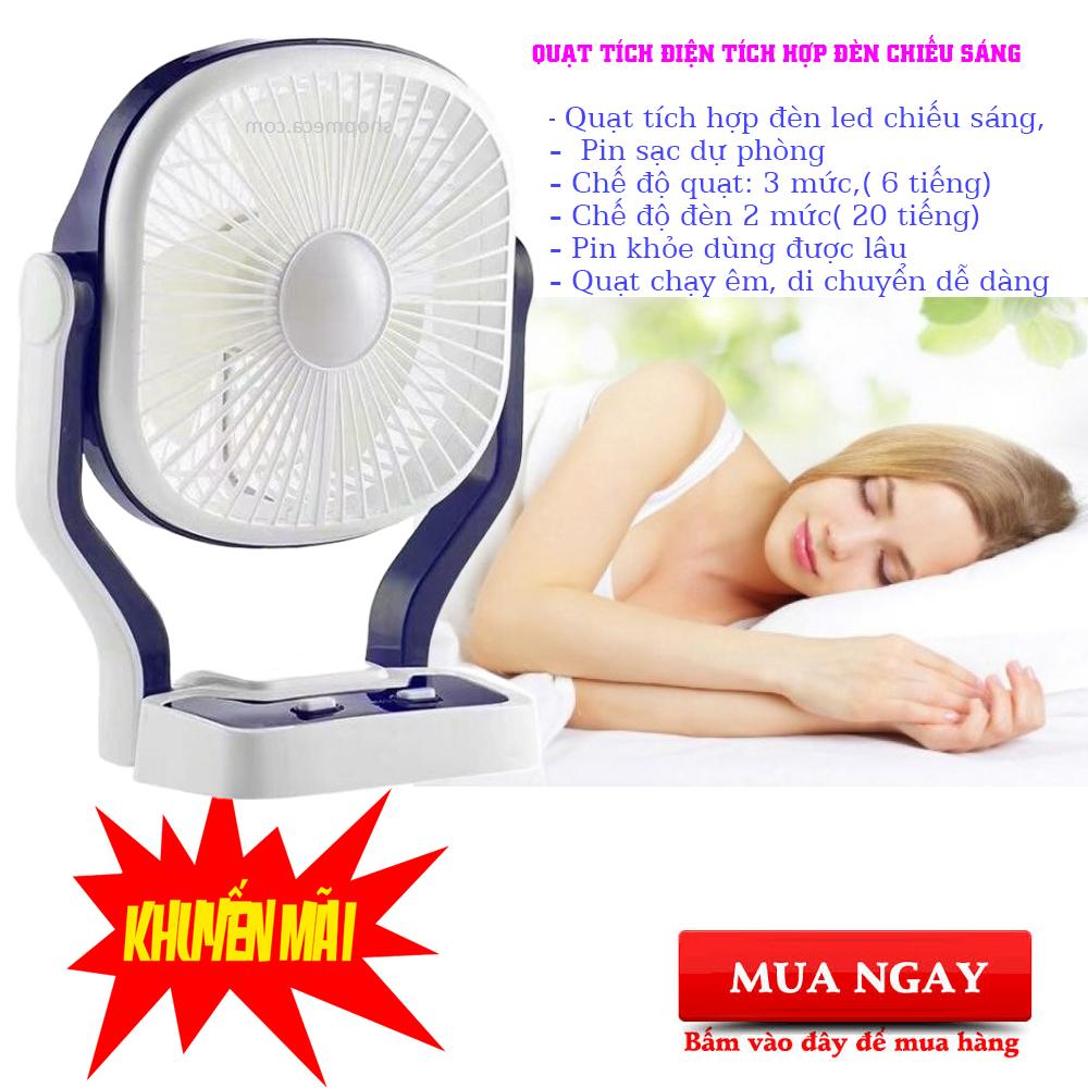 Quạt tích điện có đèn led sạc pin cao cấp quạt tích hợp giữa đèn led và sạc dự phòng tiện lợi - dung lượng pin dùng trên 6 giờthiết kế nhỏ gọn dễ dàng đặt ở mọi vị trí trong nhà(bảo hàng 12 tháng lỗi 1 đổi 1