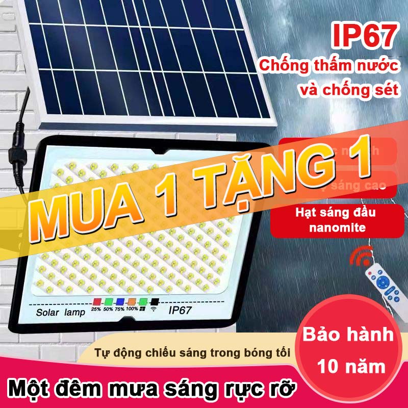 Đèn năng lượng mặt trời sân vườn solar light 50W 100W 200W 500W không thấm nước không chói Đèn năng lượng mặt trời sân vườn bảo trì 10 năm