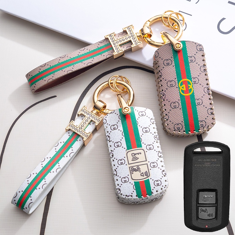 Bao da bảo vệ chìa khoá Smartkey Honda AB 150 Air Blade Honda Lead Vision Vario Click LV khâu tay ABKV AD có tay cầm mẫu mới