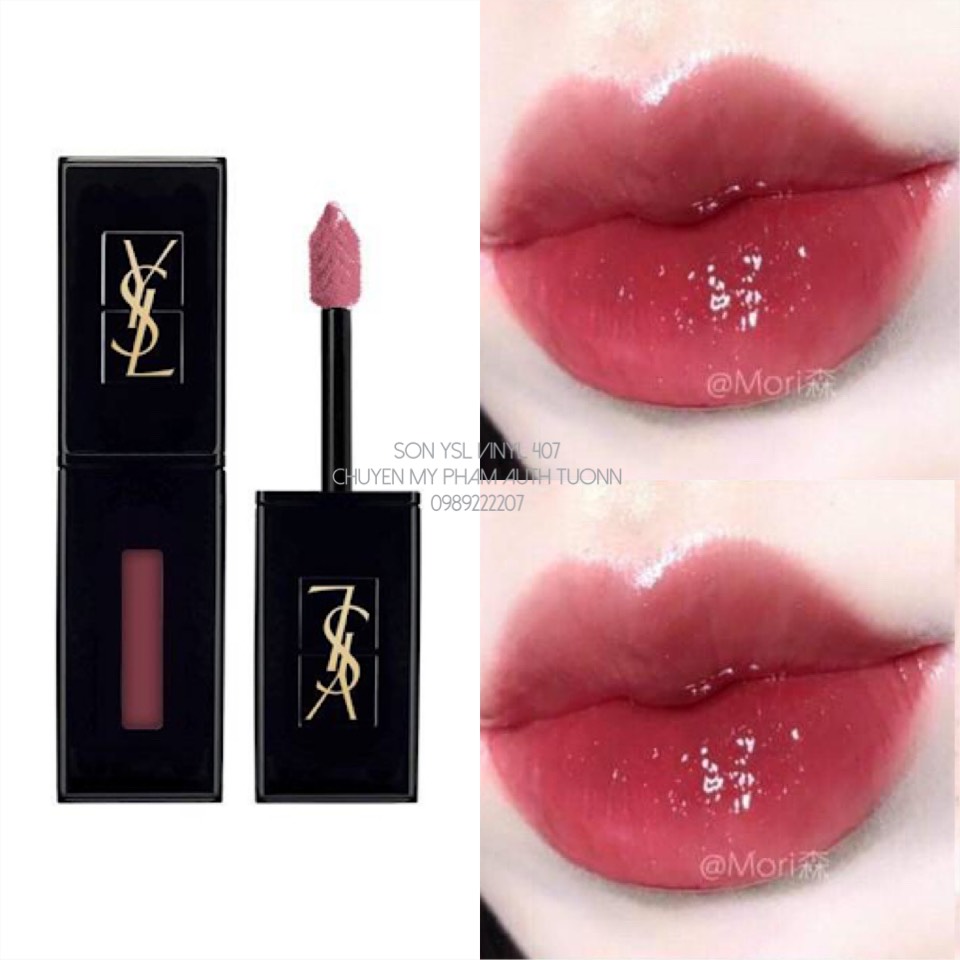 Son kem lì ysl vinyl cream lip stain 407 carmin session - hồng đất