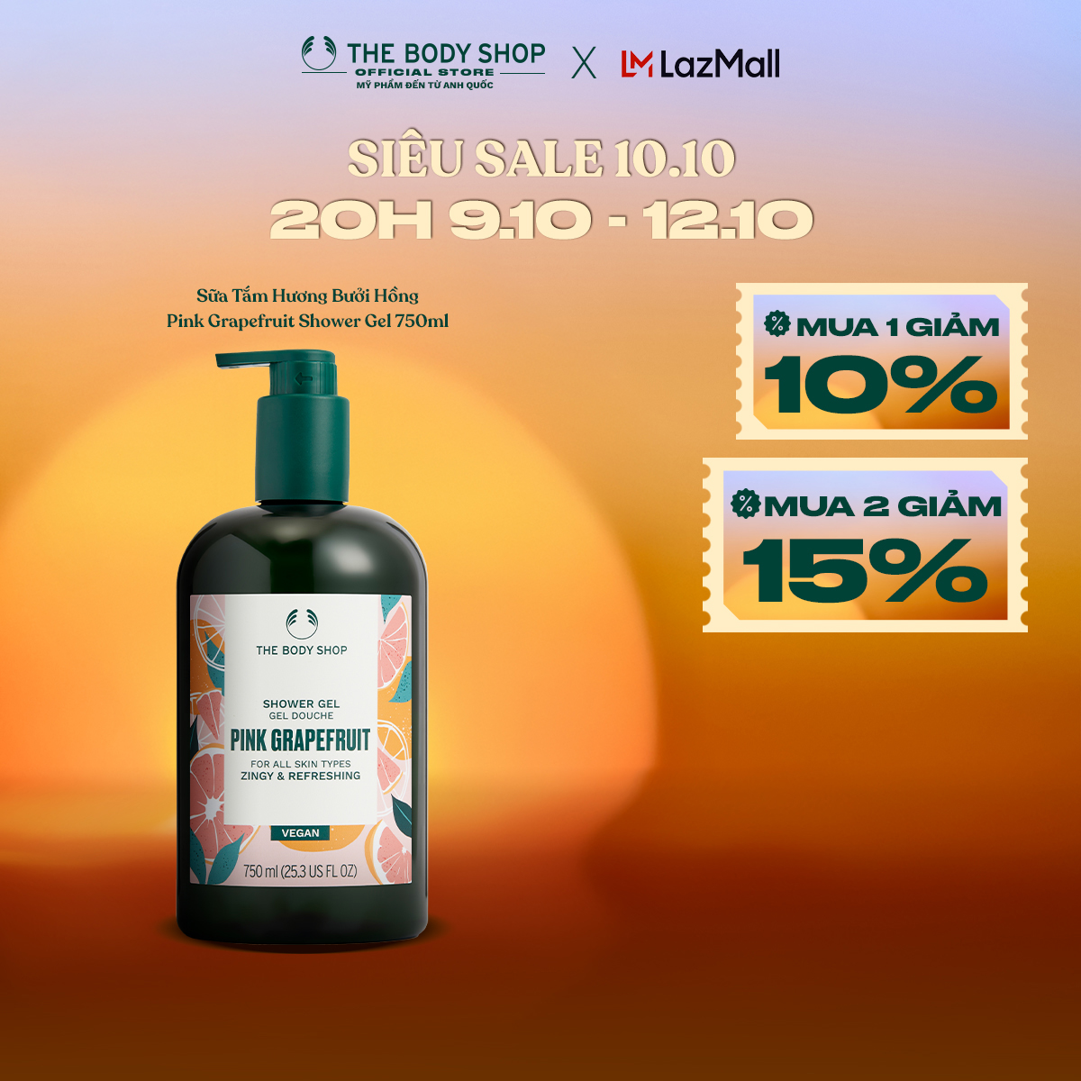 Sữa Tắm Hương Bưởi Hồng Shower Gel Pink Grapefruit 750m The Body Shop