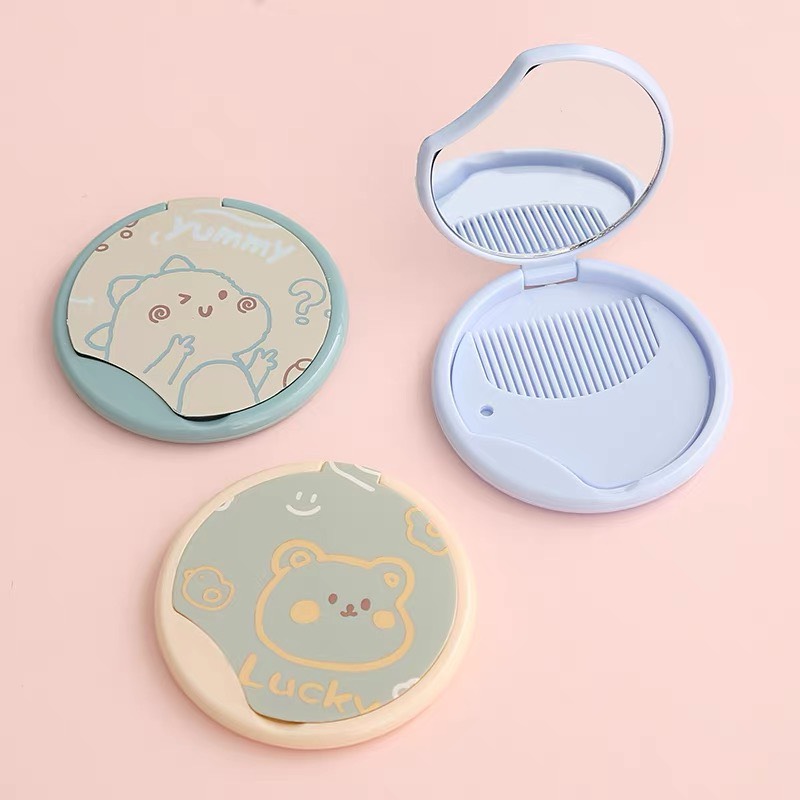 Bộ Gương Hình Tròn Kèm Lược Siêu KuTe-phukienteen