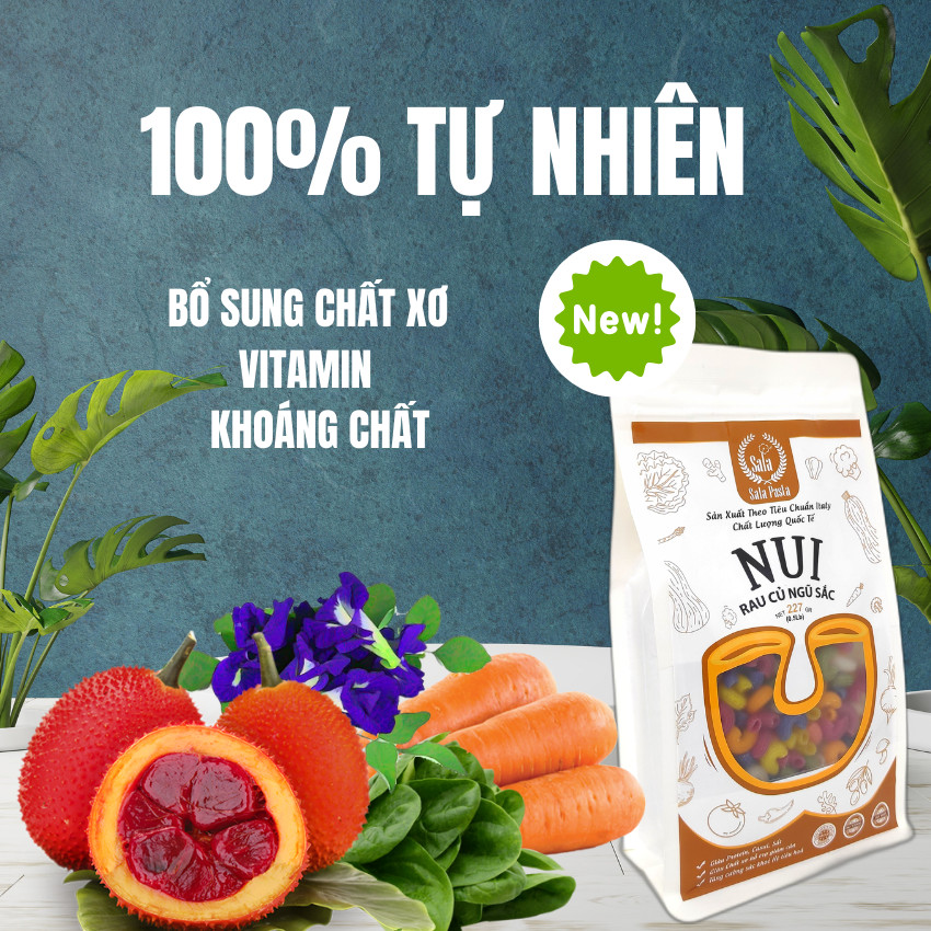 Nui Ống Giảm Cân Ngũ Sắc Rau Củ Tự Nhiên Sala Food 227gr