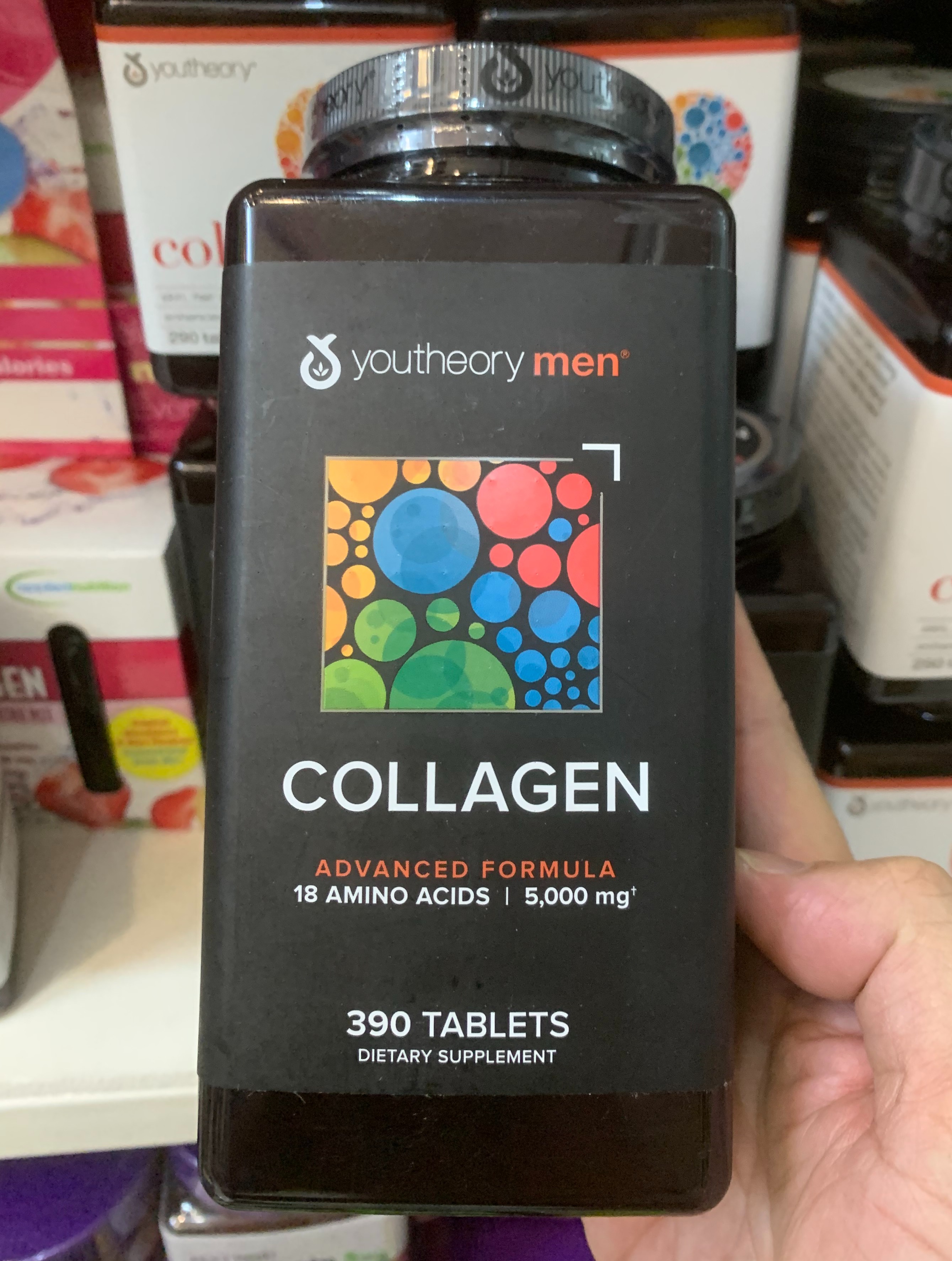 Collagen nam - youtheory mens collagen type 1 2 & 3 hộp 390 viên mỹ