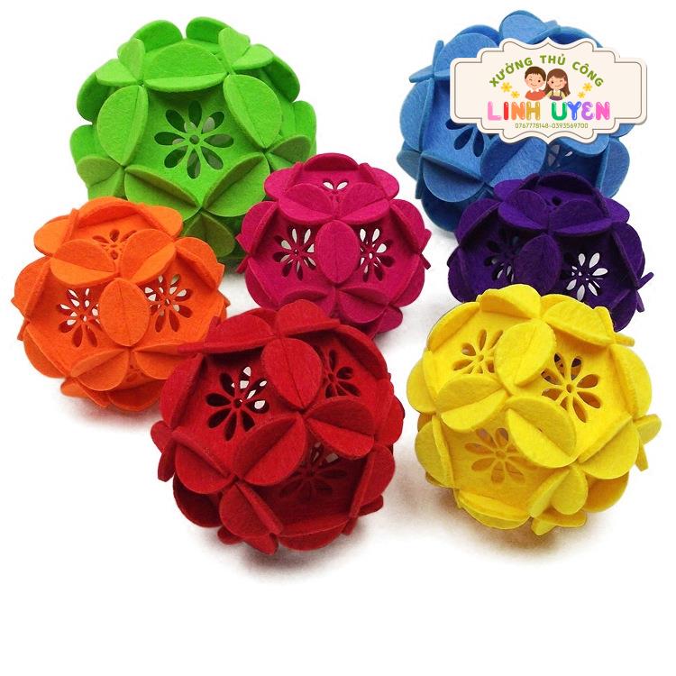 Lồng đèn treo Cẩm Tú Cầu Tròn vải nỉ, vải không dệt trang trí đủ size nhí 10cm