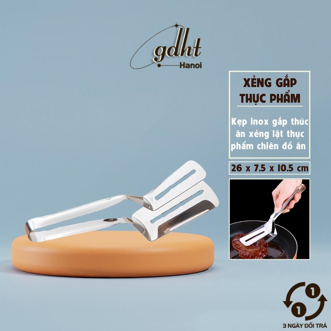 Xẻng gắp thực phẩm bằng inox, Kẹp gắp thực ăn thông minh, xẻng inox chiên đồ ăn tiện dụng (XG04) - Gia dụng Huy Tuấn