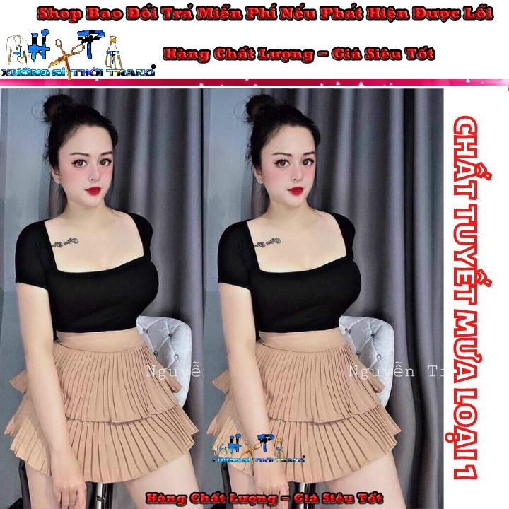 [HCM]Chân váy Xếp ly 2 tầng dáng ngắn có quần trong Thời trang hót VD24