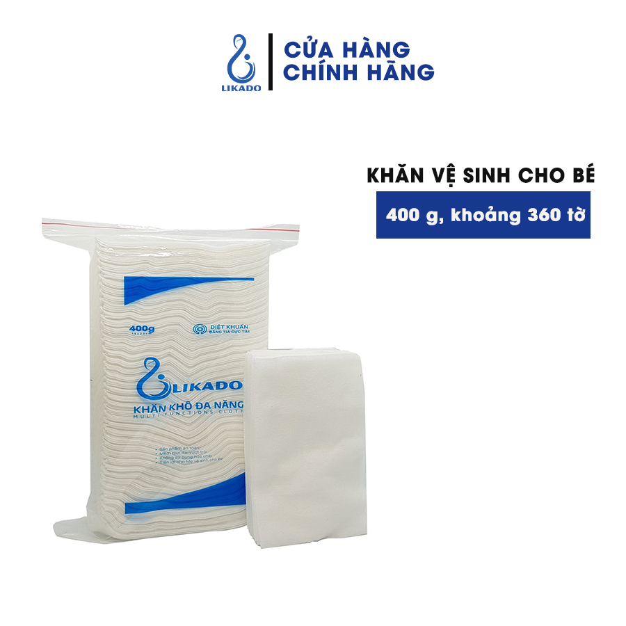Khăn vải khô đa năng cho bé Likado 400g(15*20cm) (1 gói)