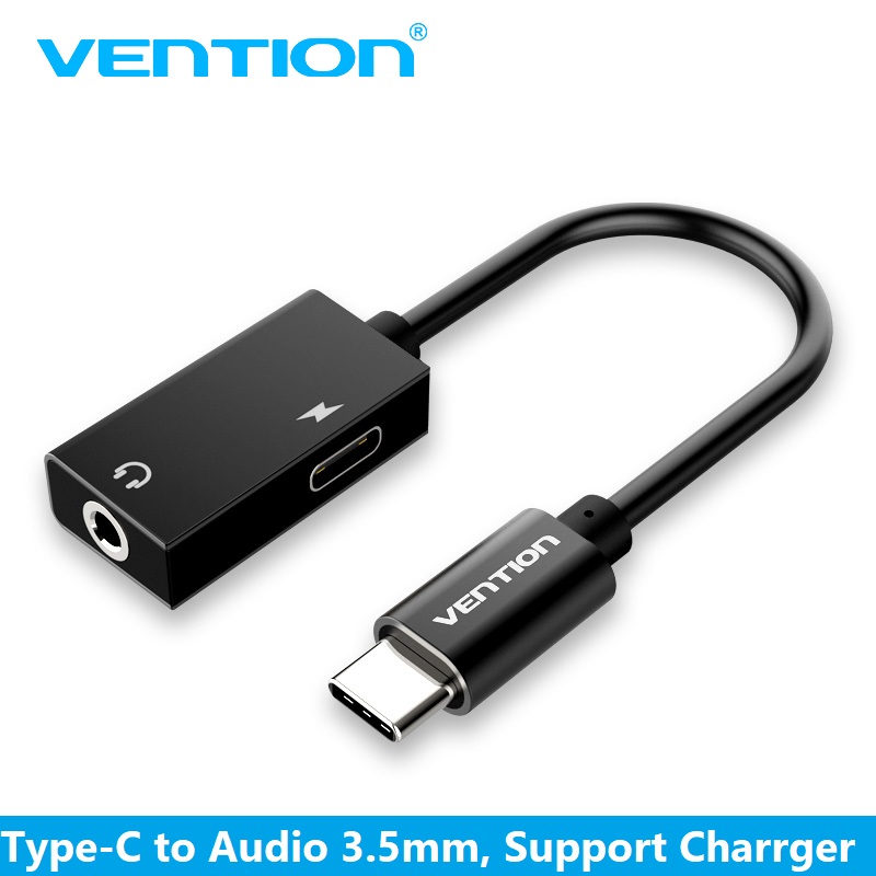 Cáp chuyển USB Type-C to audio 3.5mm, hỗ trợ vừa sạc vừa nghe nhạc, dài 10Cm Vention - BGGBA