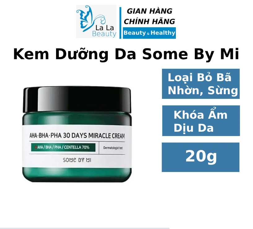Kem Dưỡng Giảm Mụn Some By Mi AHA-BHA-PHA 30 Days Miracle Cream 60g - Hàng Nhập Khẩu La La Cosmetic