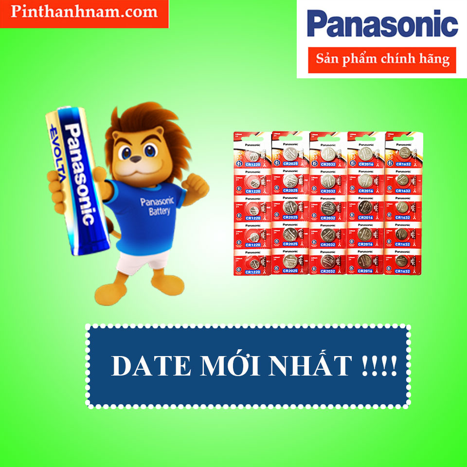 Vỉ 5 viên pin panasonic cr2032 / cr2025 / cr2016 / cr1632 / cr1220 / cr1620 / cr1616 / cr2450 chính hãng - pin 3v lithium made in indonesia