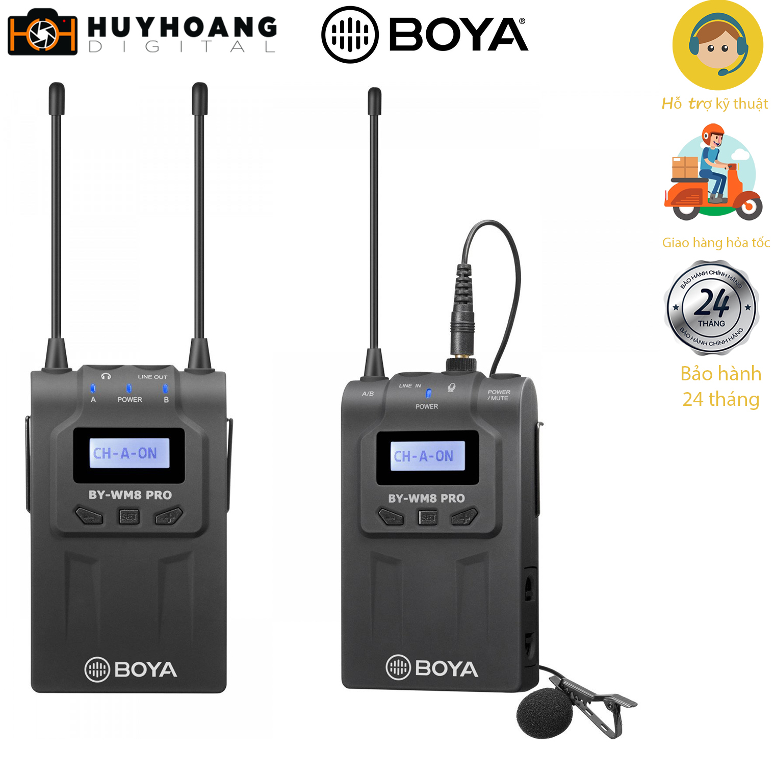 Micro thu âm wireless uhf boya by-wm8 pro-k1