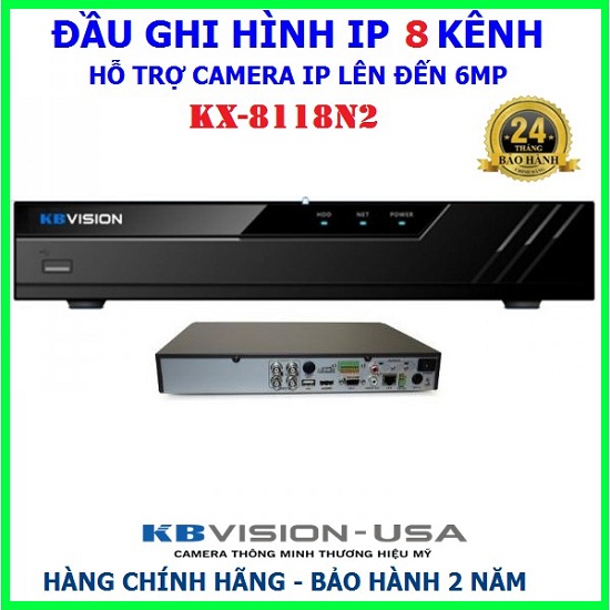 Đầu ghi hình 8 kênh ip kbvision kx-a8118n2