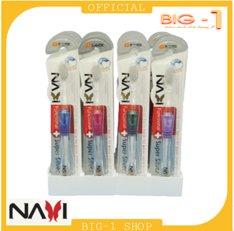Bàn chải đánh răng cao cấp NaVi Functional Silver vệ sinh làm sạch răng miệng