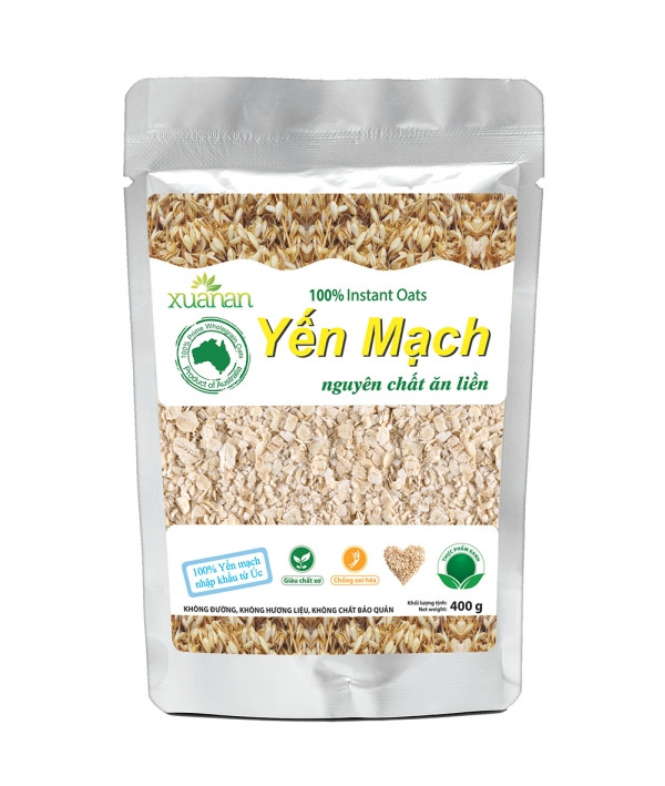 Yến mạch nguyên chất ăn liền xuân an túi 400gr