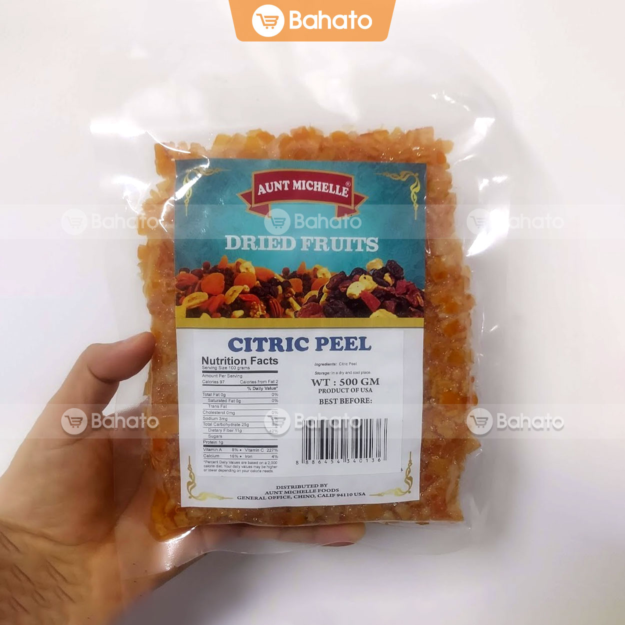 Mứt vỏ cam cắt hạt lựu Aunt Michelle gói 500g