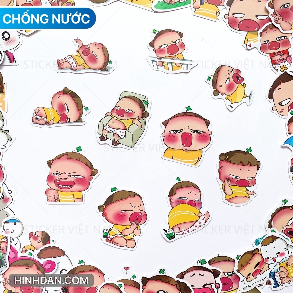 ๑ Quỳnh Stickers - Chất liệu C Cao Cấp Chống Nước Dán Trang Trí - Kích thước 4 8cm - Sticker ệt Nam