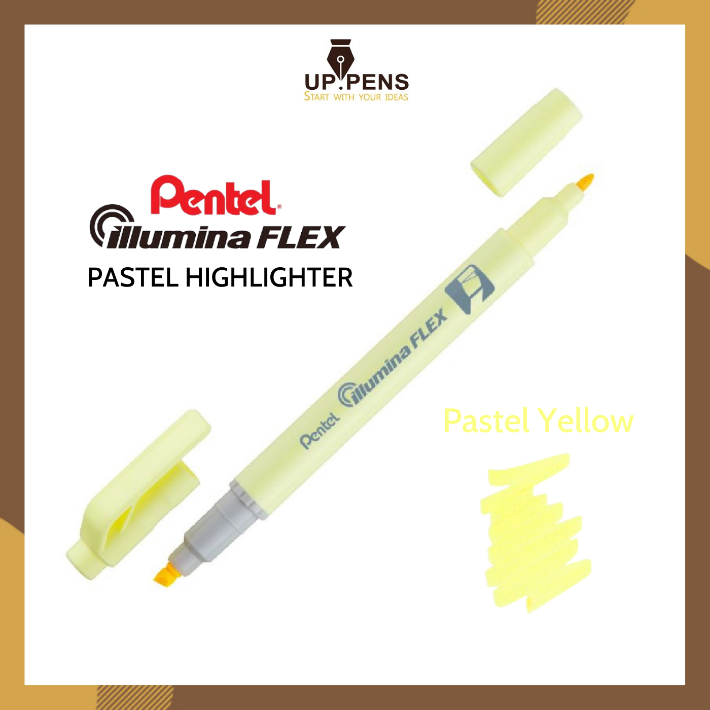 Bút dạ quang Pentel Illumina Flex Twin Tip Highlighter SLW11P – Bold/Five – Màu vàng