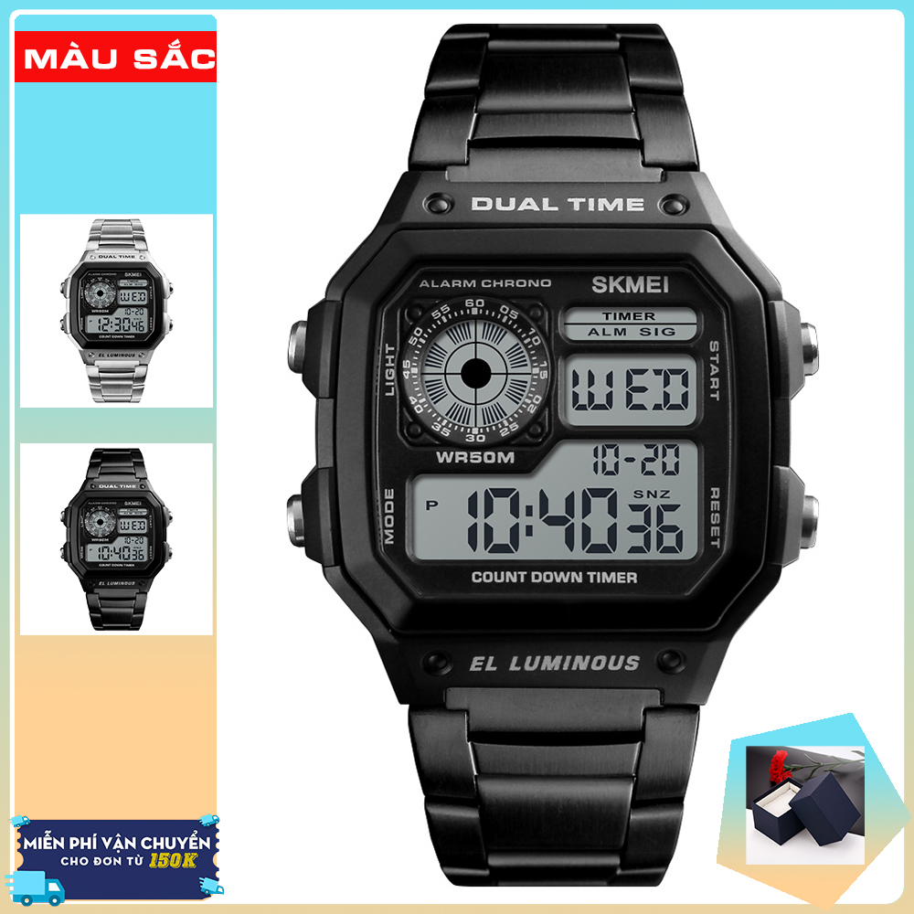 Đồng hồ Unisex điện tử dây thép không gỉ Skmei 1335 (Nhiều màu)