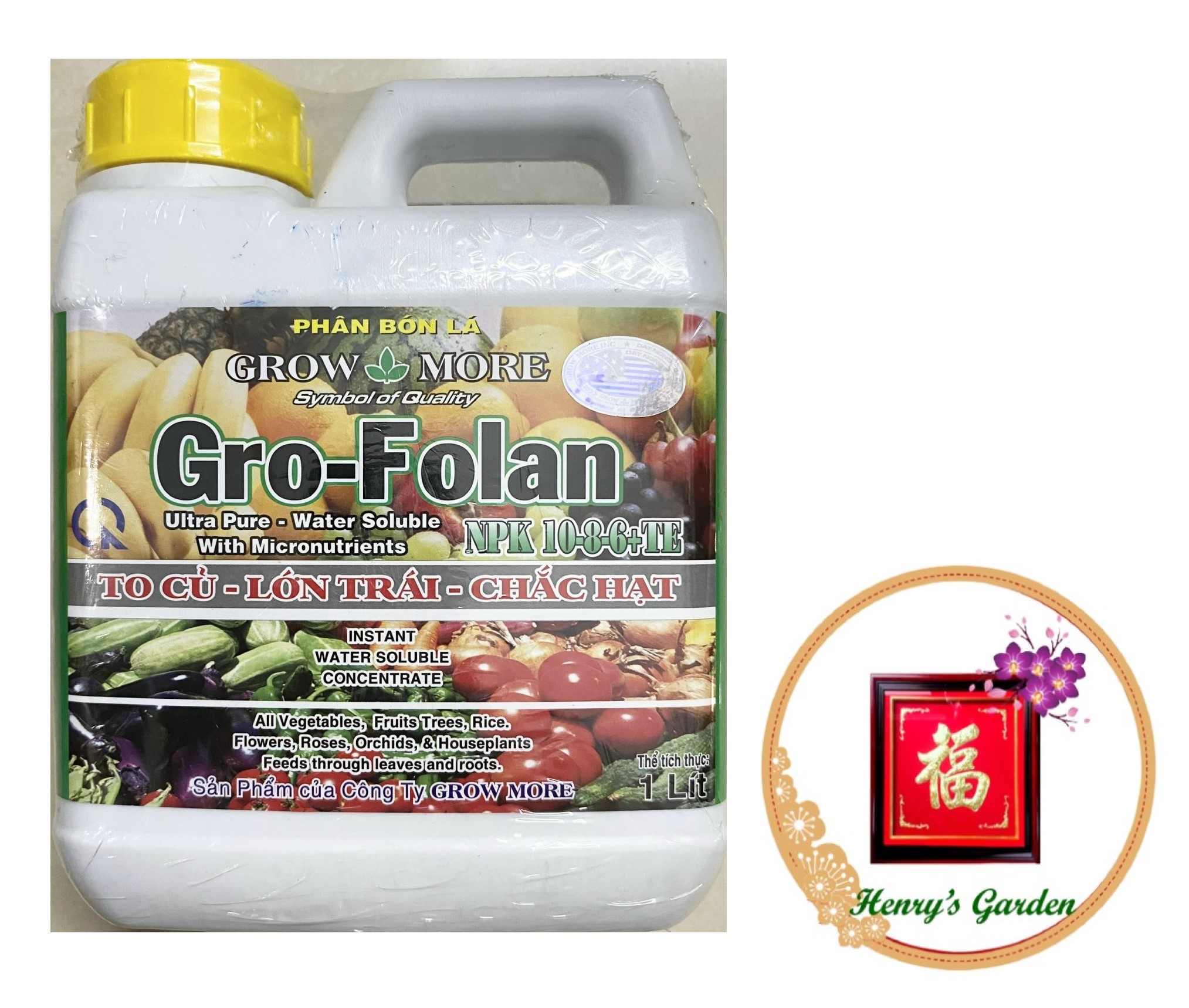 Phân bón Growmore Gro Folan 10-8-6 Đẻ nhánh khỏe - Ra lá tốt - #200A# 1 lít