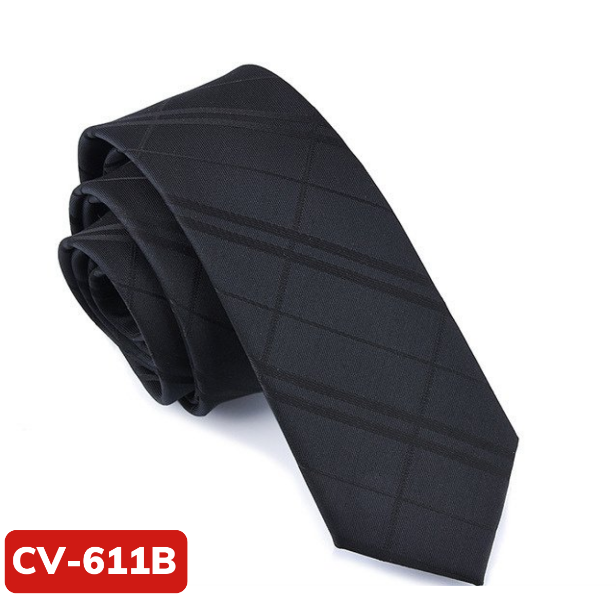 Cavat Nam 6cm màu đen bản nhỏ thời trang phong cách Hàn Quốc, Cravat chú rể, dự tiệc, cồng sở, chụp ảnh CV-611B CV Tự THắt